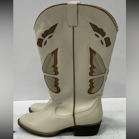 NWT Altar’d State Monarch White and Tan Cowboy Boots - Picture 5 of 7